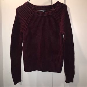 knitted burgundy sweater